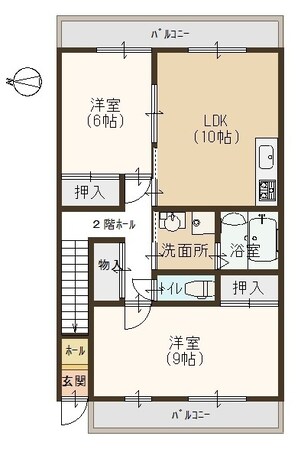 スカイルームⅠの物件間取画像